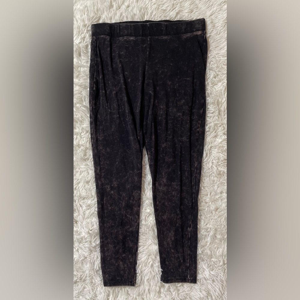 Torrid Grunge Punk Rock Goth Emo 90s Mineral Acid Wash Leggings Black 2X 18 20 - Picture 2 of 6